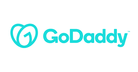 a logo for godaddy with a heart in the middle