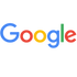 a close up of a google logo on a white background.