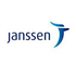 the janssen logo is a blue and white logo with a j on it.