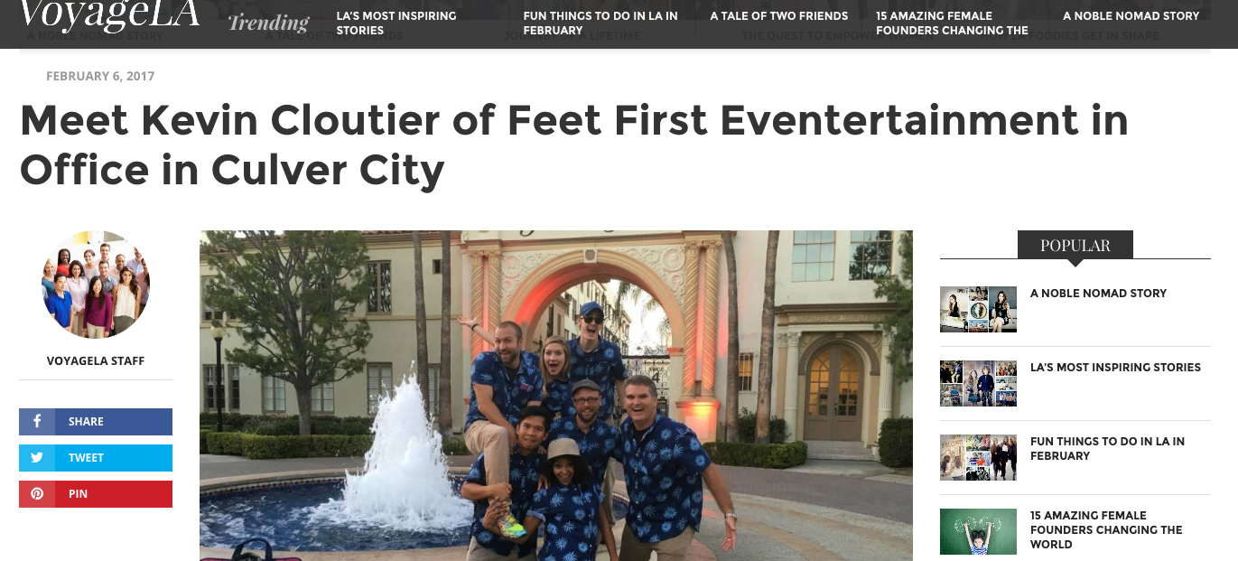 Voyage LA’s Interview with Feet First Co-Founder, Kevin Cloutier